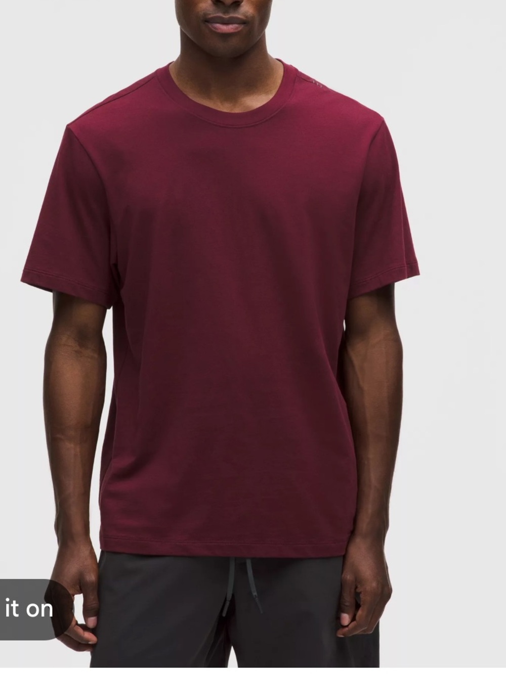 Men's Crew Neck T-Shirt - Burgundy, size small